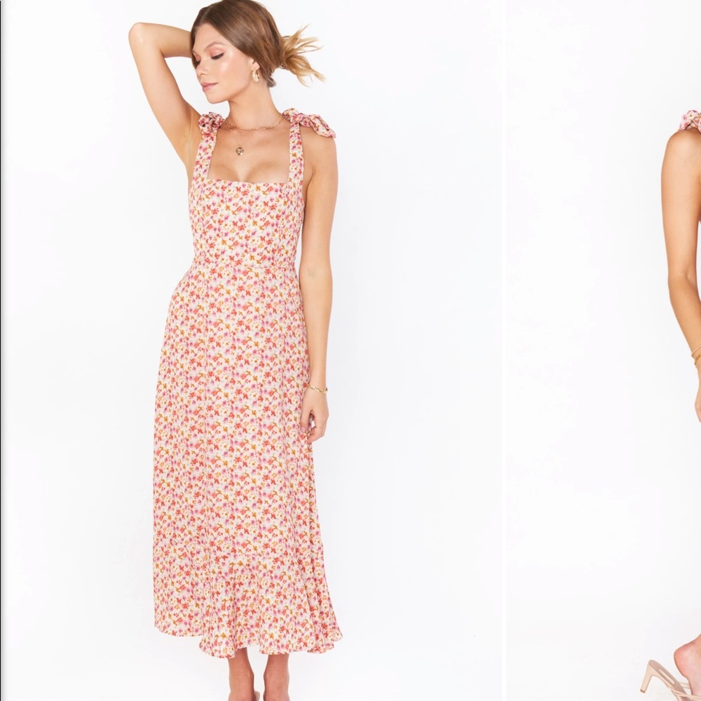 Show me your mumu Claire midi dress blush flowers